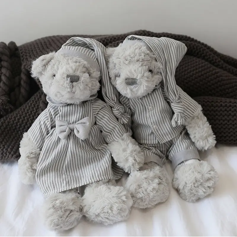 30cm Cute Couple Teddy Bear Bunny Stuffed Animal Super Soft Plush Animals Dolls Baby Gift Sleeping Doll