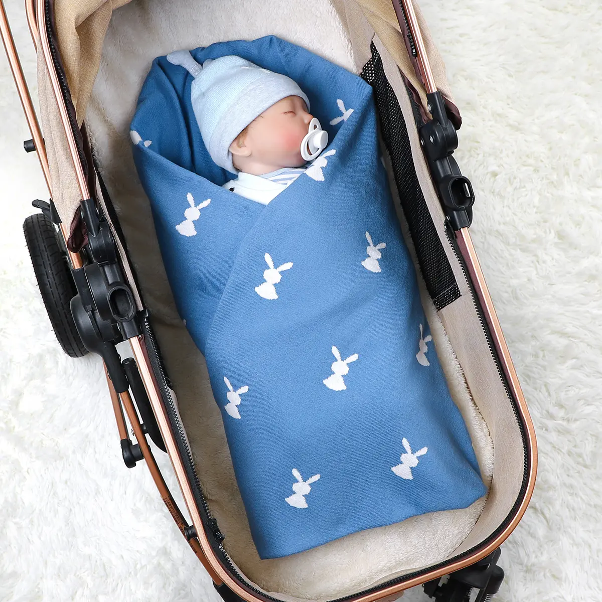 Newborn Baby Blanket Cotton Knitted Infant Bed Sleeping Covers Quilts Toddler Boy Girl Stroller Wrap Swaddle