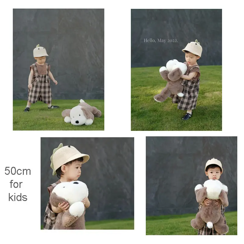 50cm Lying Dog Plush Toys Soft Puppy Stuffed Animal Pillow Doll Home Room Decoration Baby Infant Sleeping Pillow Accompany Gift