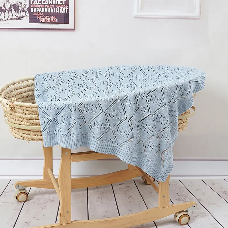 Unisex Baby Receiving Blanket Multi-use Newborn Knit Blankets Lightweight Breathable Nursery for Boys and Girls