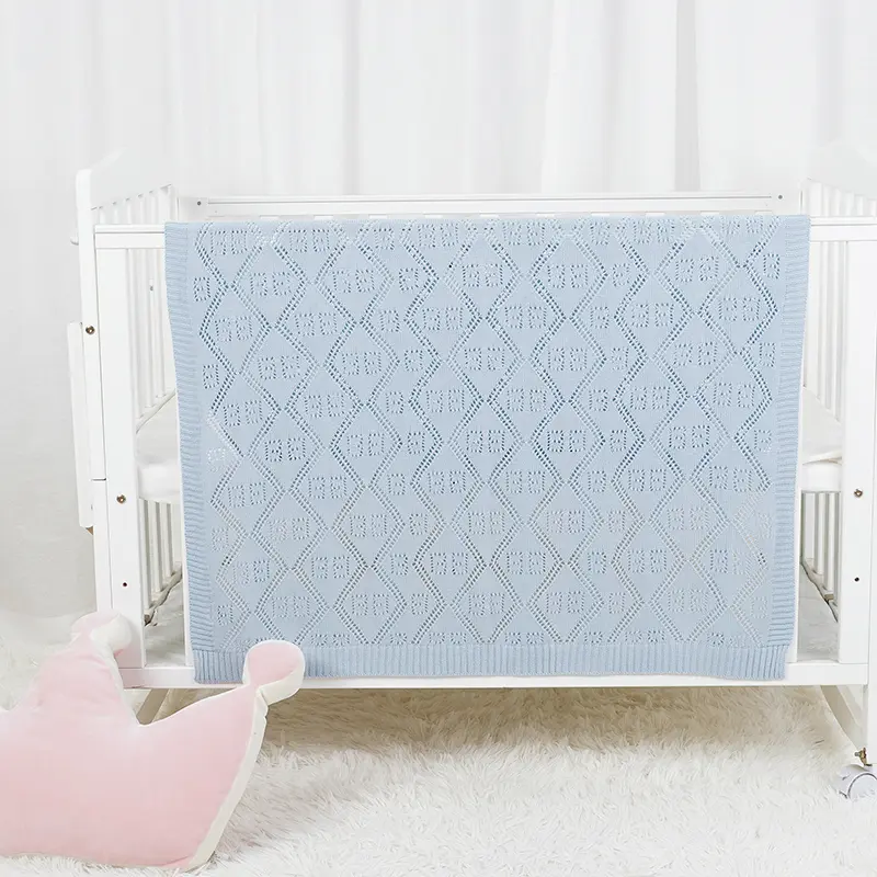 Unisex Baby Receiving Blanket Multi-use Newborn Knit Blankets Lightweight Breathable Nursery for Boys and Girls