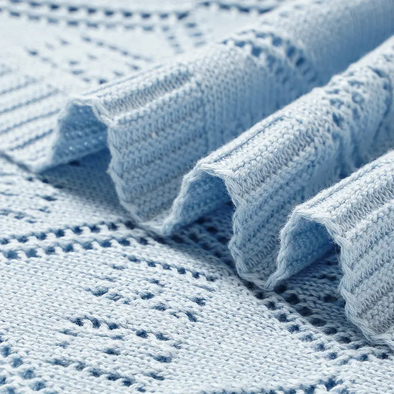Unisex Baby Receiving Blanket Multi-use Newborn Knit Blankets Lightweight Breathable Nursery for Boys and Girls