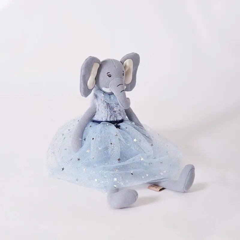 38cm Unicorn Princess Dress Doll Children Plush Stuffed Animal Long Leg Elephant Toy For Girls Children Kids Baby Birthday Gift