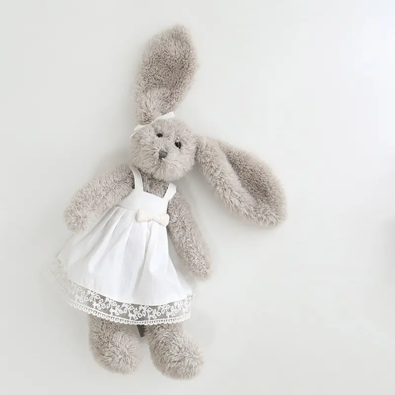 30cm Dress Bunny Stuffed Animal, Cute Bunny Plush Toy with Long Ears Soft & Cuddly Huggable Rabbit Doll