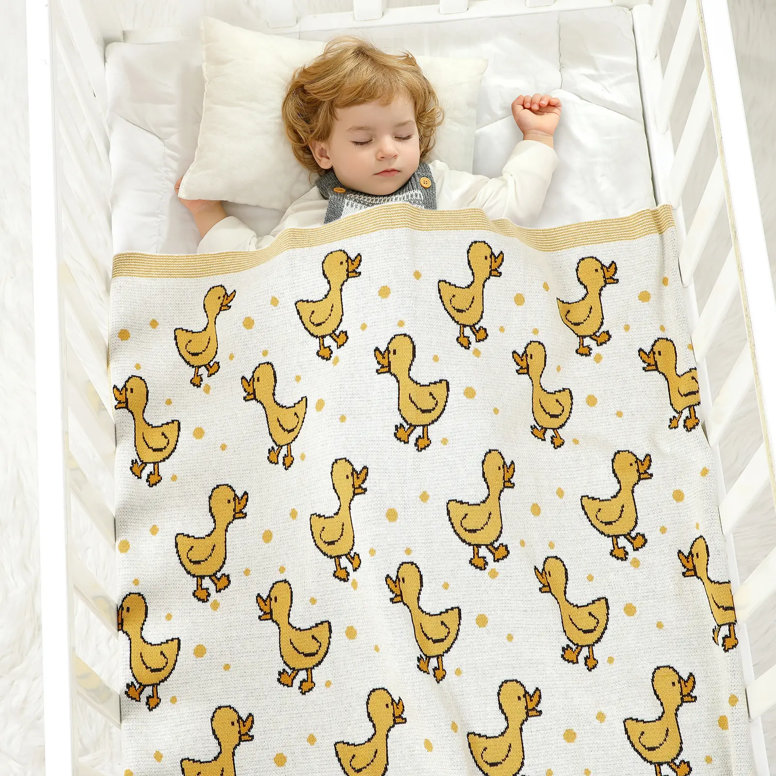 Cute Cartoon Dark Knitted Baby Blankets Cotton Knit Stroller Swaddle Wrap Infant  Sleeping Plaid Newborn Boy Girl Bedding Quilt