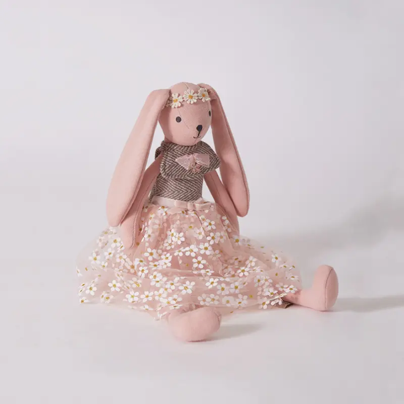 38cm Princess Bunny Toys Lacy Dressed Pink Ballet Sweet Rabbit Doll Girls Birthday Present