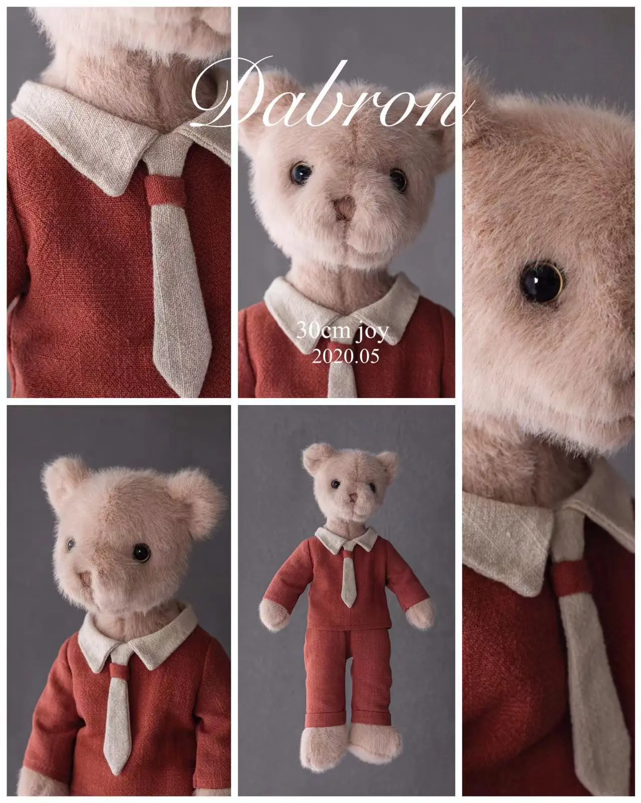 30cm Brown Bear Plush Toys with Clothes Lovely Couple Bears Doll Children Stuffed Animal Toys Children Gifts