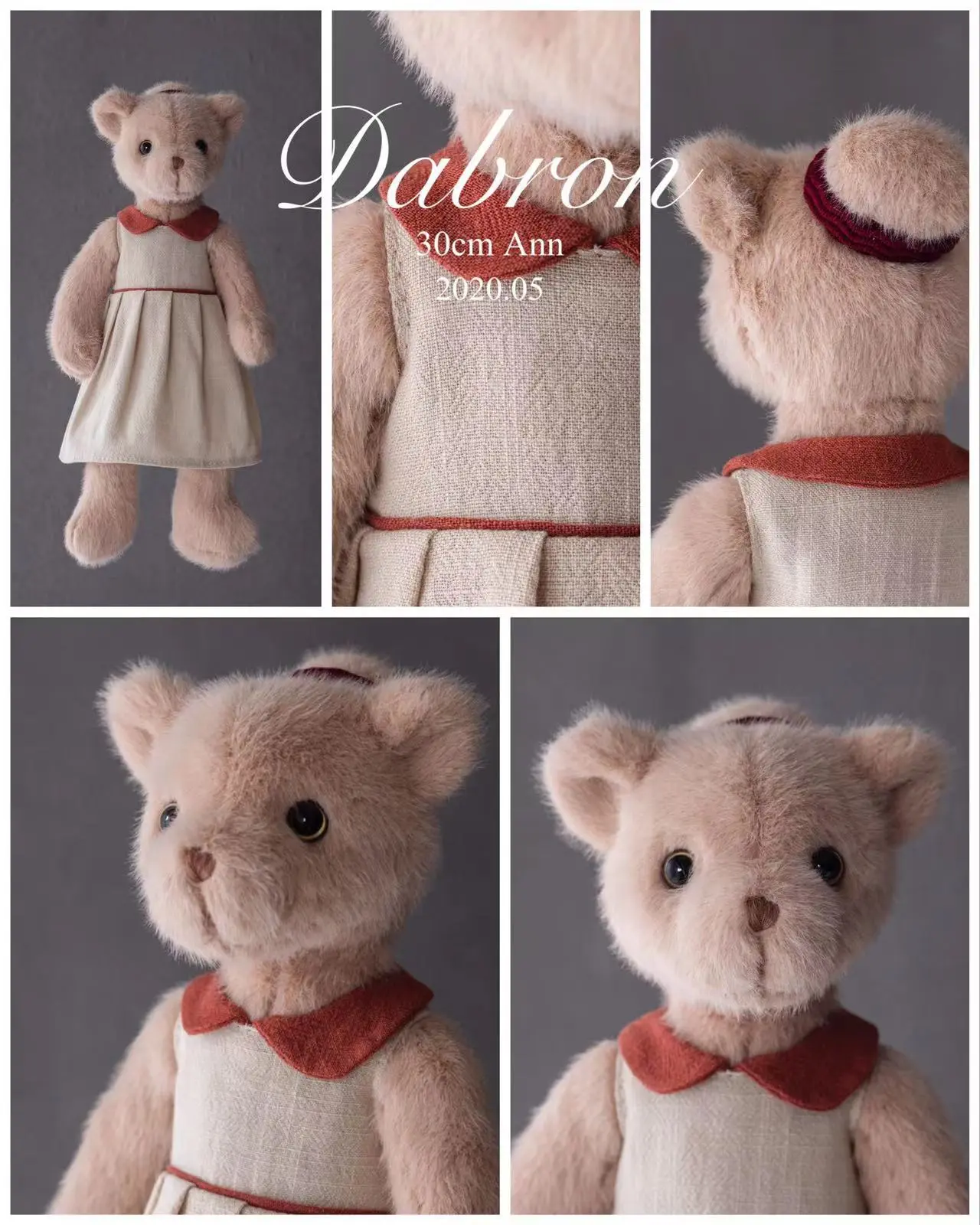30cm Brown Bear Plush Toys with Clothes Lovely Couple Bears Doll Children Stuffed Animal Toys Children Gifts