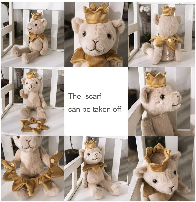 30cm Teddy Bear with Crown Soft Plush Toys Children Gifts Warmth Knitted Hat and Scarf Bears Stuffed Animals Kids Accompany Doll