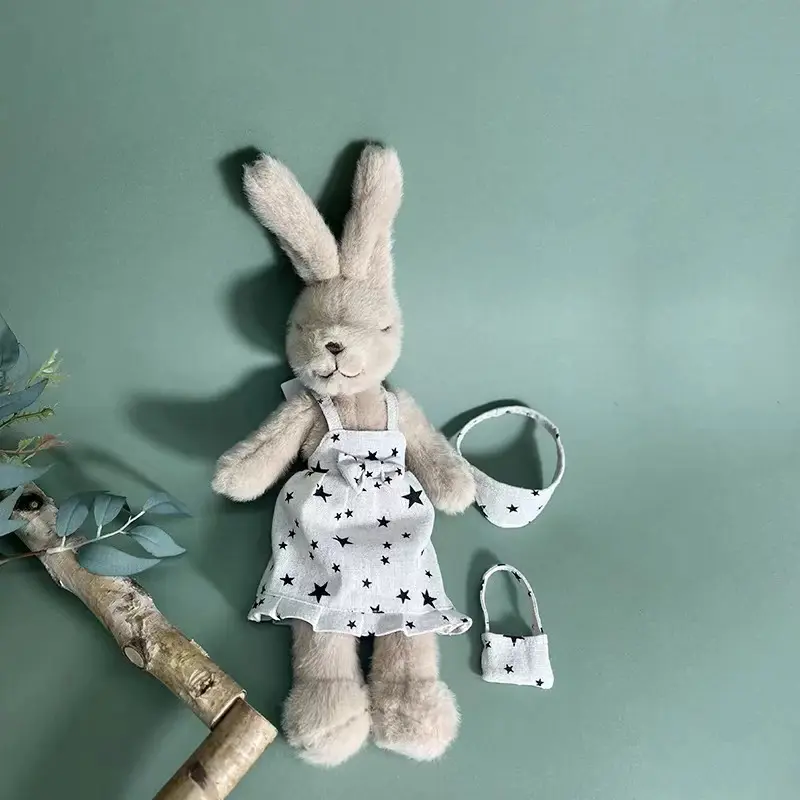 30cm Cute Stuffed Rabbit Plush Toy Bunny with Clothes Kid Cuddle Doll Birthday Gifts Children Baby Accompany Sleep Toys Birthday
