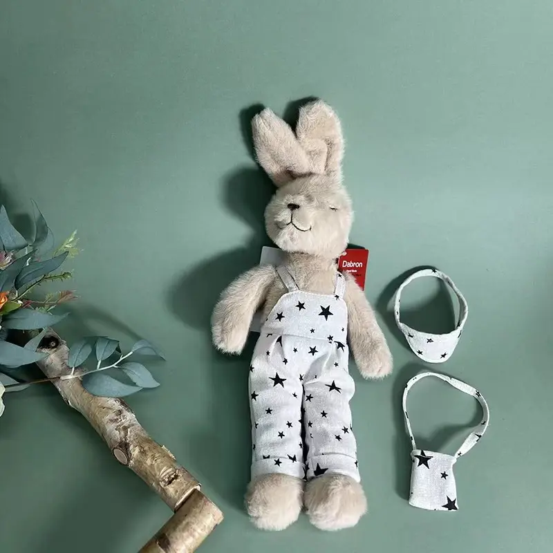 30cm Cute Stuffed Rabbit Plush Toy Bunny with Clothes Kid Cuddle Doll Birthday Gifts Children Baby Accompany Sleep Toys Birthday
