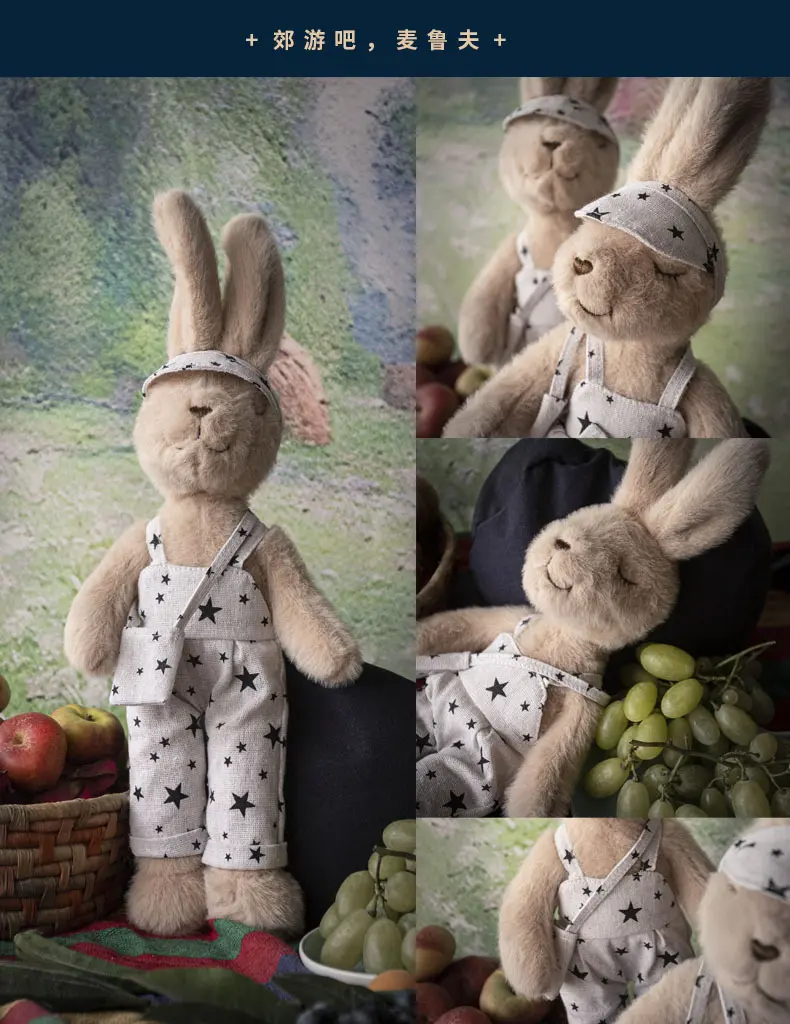 30cm Cute Stuffed Rabbit Plush Toy Bunny with Clothes Kid Cuddle Doll Birthday Gifts Children Baby Accompany Sleep Toys Birthday
