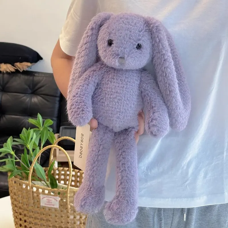 42cm Long Leg Kawaii Cartoon Bunny Plush Toys High Quality Purple Rabbit Cuddle Toy Gift For Girls