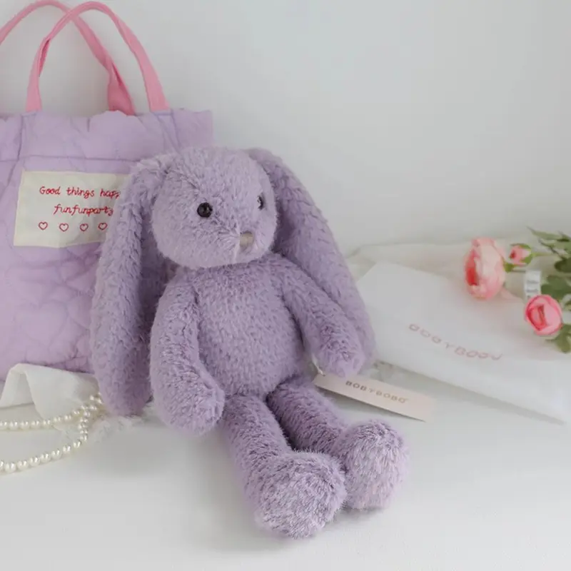 42cm Long Leg Kawaii Cartoon Bunny Plush Toys High Quality Purple Rabbit Cuddle Toy Gift For Girls
