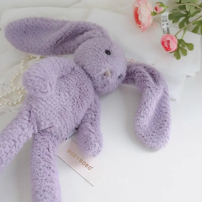42cm Long Leg Kawaii Cartoon Bunny Plush Toys High Quality Purple Rabbit Cuddle Toy Gift For Girls