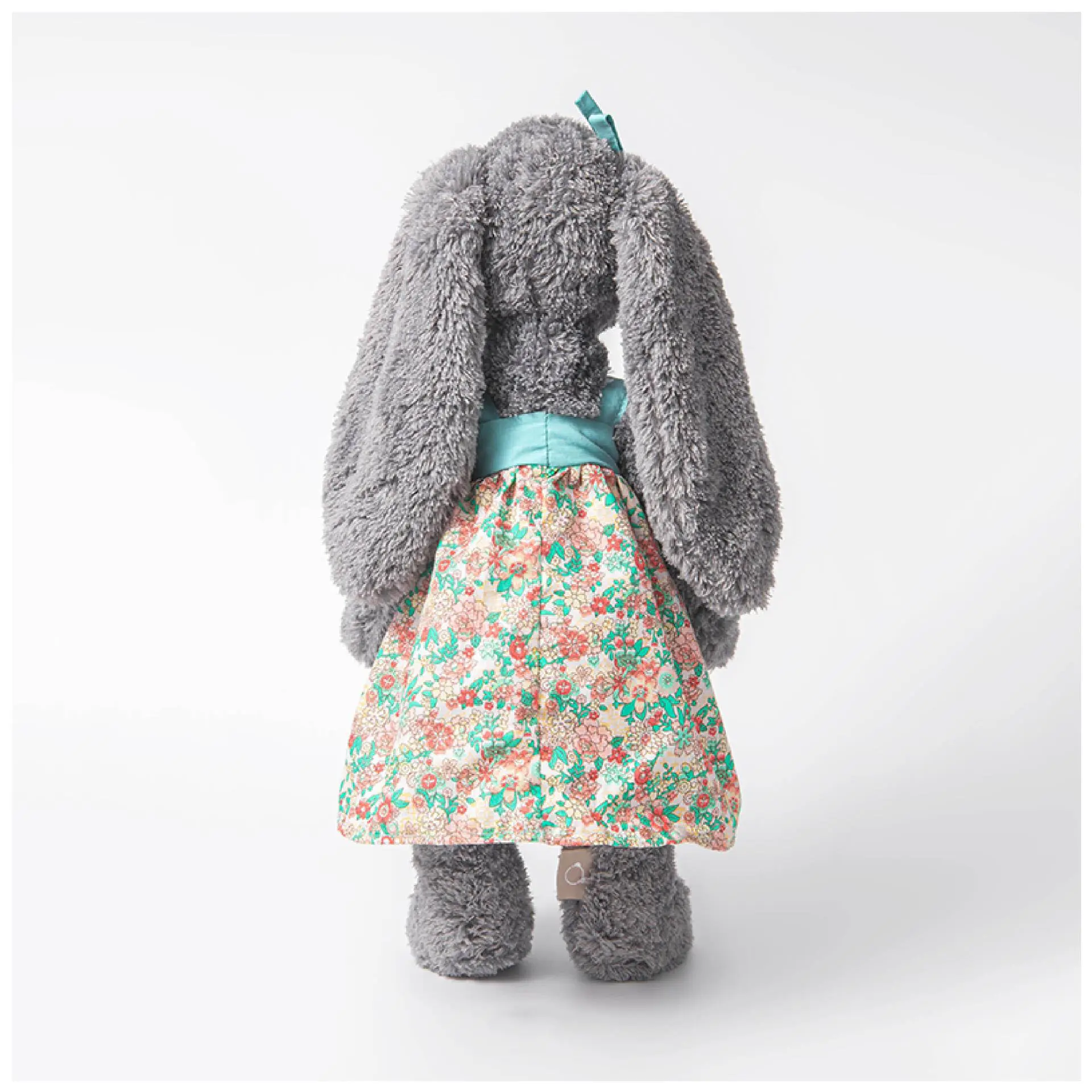 40 CM Grey Bunny Plush Toys with Dress Soft Toy Long Ear Rabbit Stuffed Animals Baby Accompany Sleep Appease Doll For Kids
