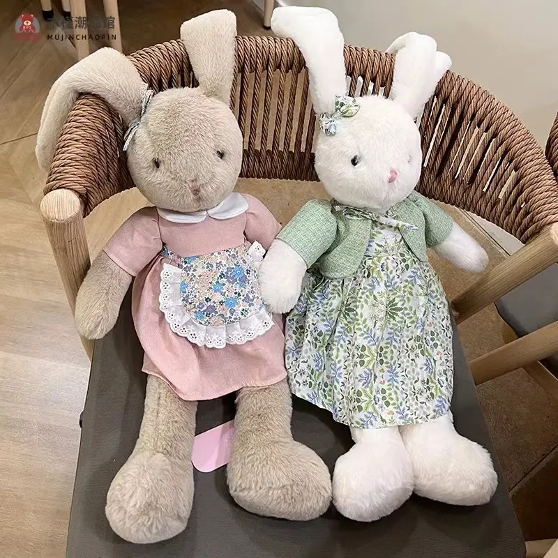 40cm Cute Stuffed Rabbit Plush Toy Bunny with Dress Kid Fluffy Cuddle Doll Birthday Gifts Children Baby Accompany Sleeping Toys