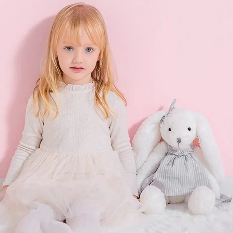 Cute Bunny Toy with Pillow 40cm Teddy Bear Doll Soft Baby Appease Toy Kids Infant Gifts Long ear Rabbit Stuffed Animal Toys