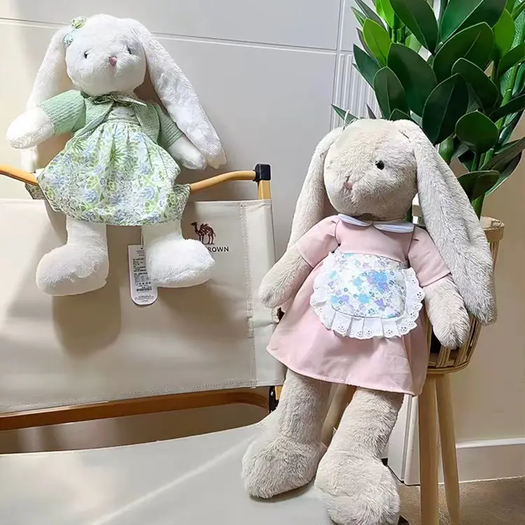 40cm Cute Stuffed Rabbit Plush Toy Bunny with Dress Kid Fluffy Cuddle Doll Birthday Gifts Children Baby Accompany Sleeping Toys