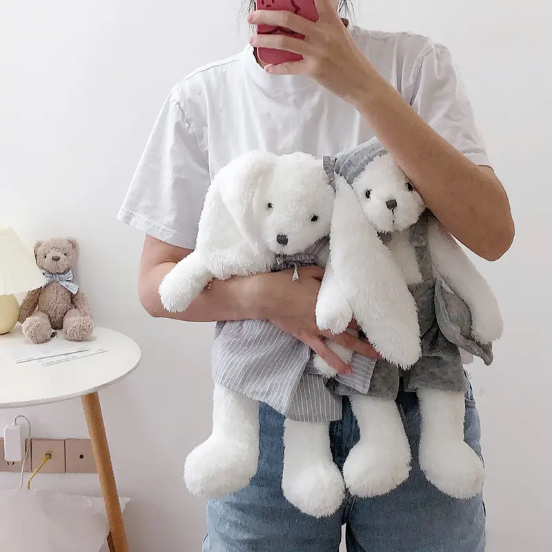 Cute Bunny Toy with Pillow 40cm Teddy Bear Doll Soft Baby Appease Toy Kids Infant Gifts Long ear Rabbit Stuffed Animal Toys
