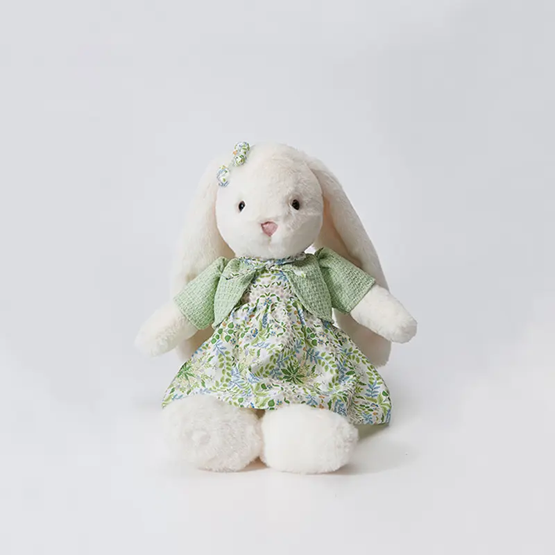 40cm Cute Stuffed Rabbit Plush Toy Bunny with Dress Kid Fluffy Cuddle Doll Birthday Gifts Children Baby Accompany Sleeping Toys