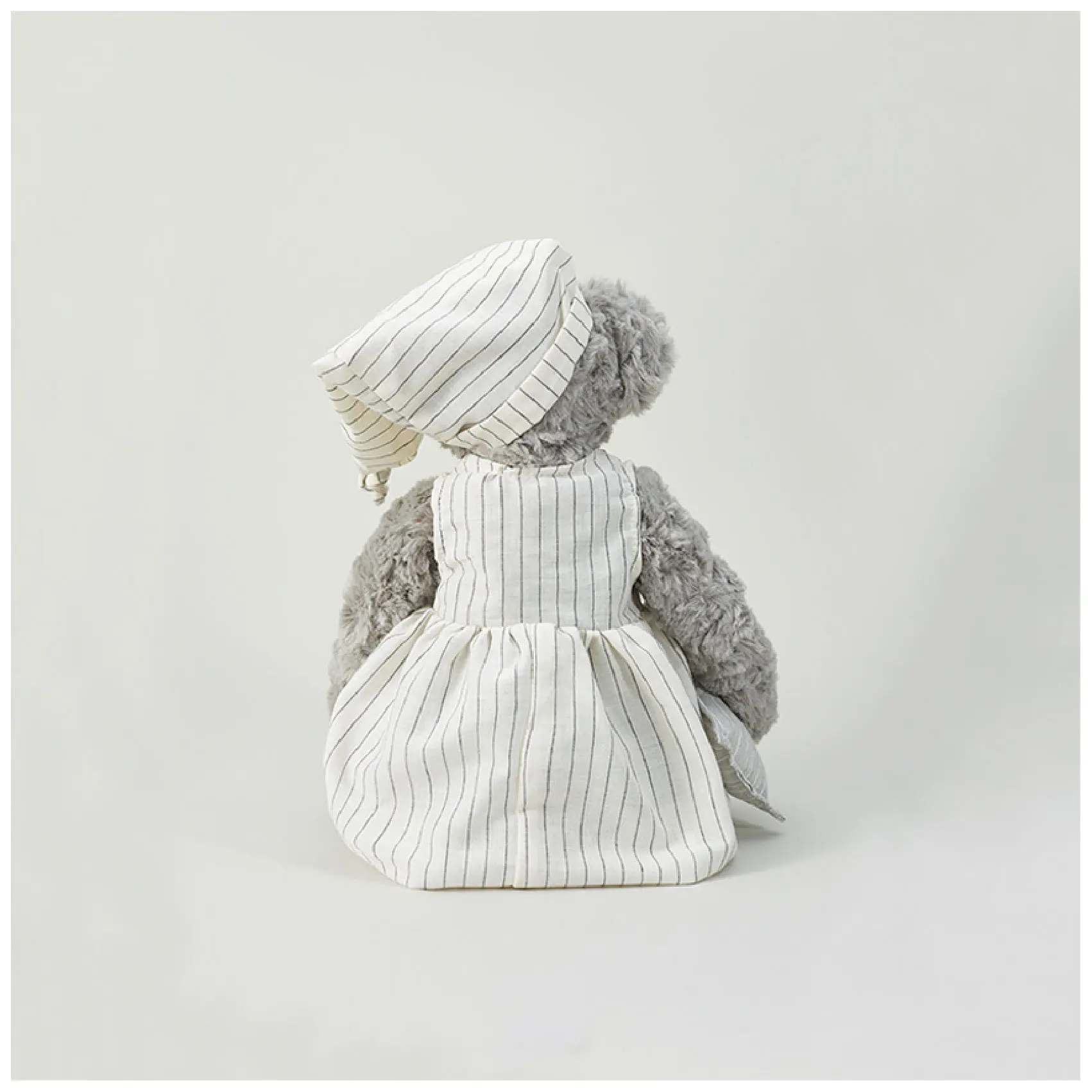 40cm Couple Teddy Bear Plush Toys Kawaii Grey Bears Stuffed Doll With Clothes Baby Children Birthday Christmas Gift for Boy Girl