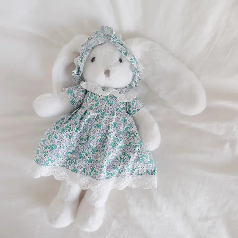 42CM Cute Soft Dress Rabbit Plush Doll Kawaii Long Ear Bunny Stuffed Animal Toy Children's Sleeping Accompanying Toys