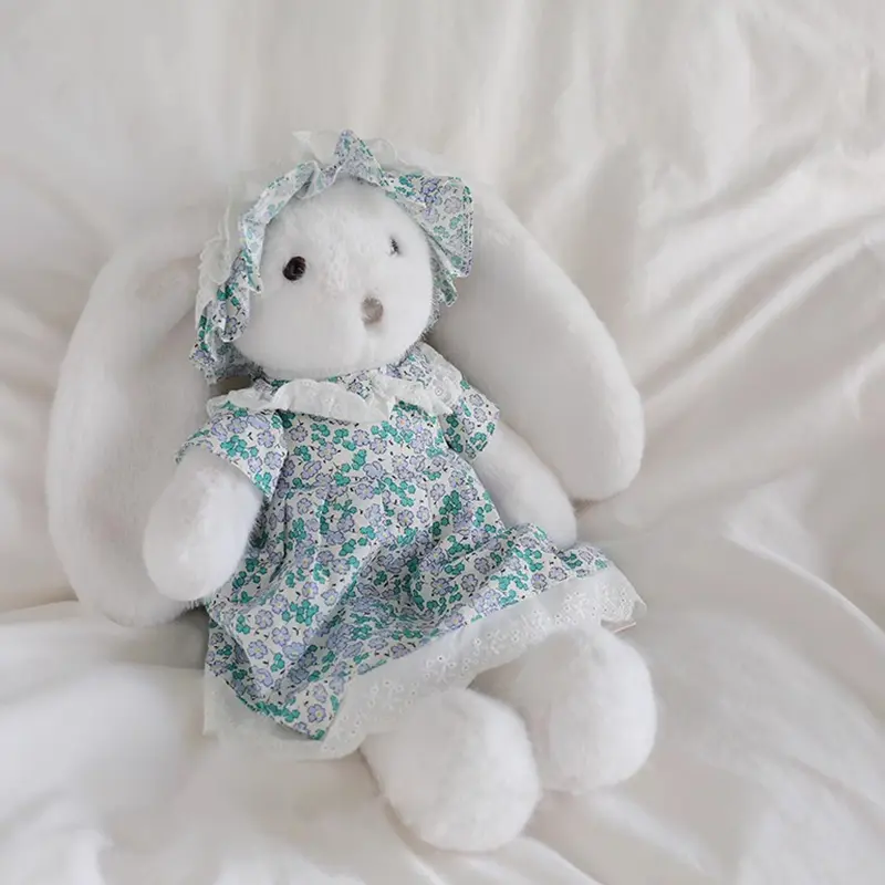 42CM Cute Soft Dress Rabbit Plush Doll Kawaii Long Ear Bunny Stuffed Animal Toy Children's Sleeping Accompanying Toys