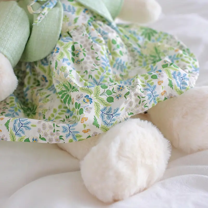40cm Cartoon Long Ears Rabbit Plush Doll Cute Floral Skirt Long Leg Rabbit Animal Stuffed Toy Home Decoration Girl Friends Gift