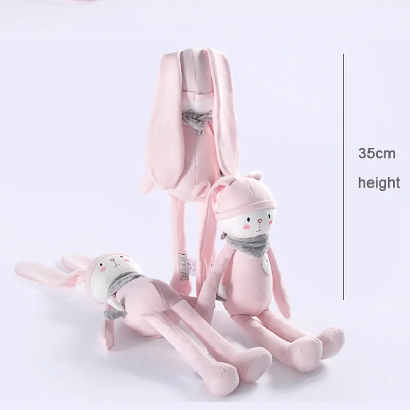Soft Stuffed Animal Toys with Rattle,Cute Bunny Cat,Security Blankie With Teether Baby Gifts Set