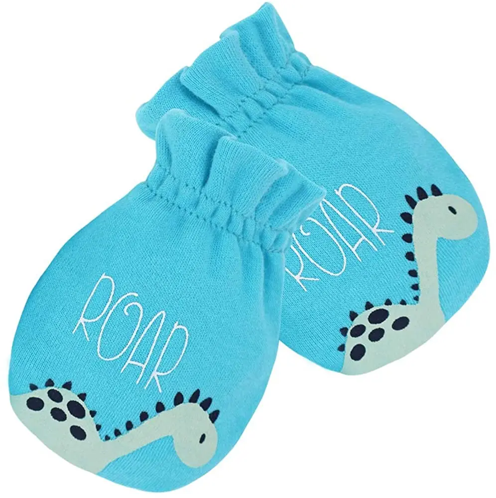 Newborn Baby Hat and Mittens Sets Cotton Infant Beanie Prevent Babies from Scratching Skin, 0-6 Months