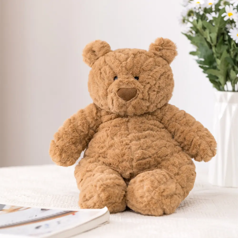 28cm Fluffy Stuffed Bear Dolls Hug Bears Brown Color Plush Toys Gift for Children Kids Soft Sleeping Toy Home Decor