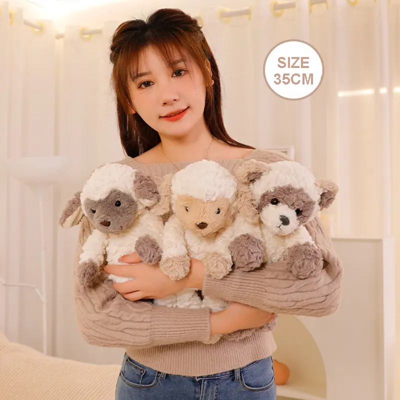 35cm Lamb Toys Plush Cream Bear Sheep Stuffed Animal Soft Cuddly Perfect for Child