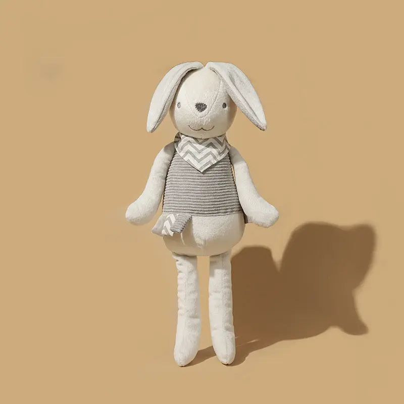 36cm Baby Bunny Toys Smoothing Toy for Infant Cute Cuddling Sleep Doll for Kids Handmade Cream Rabbit Plush