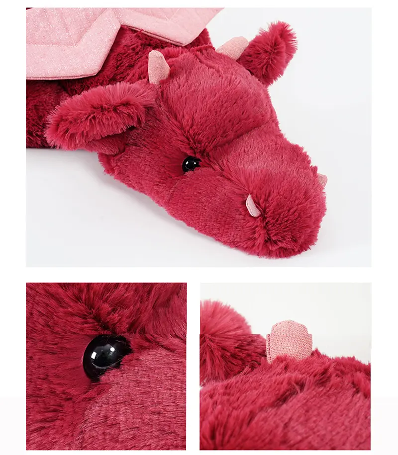 37/48cm Flying Wings Dinosaur Plush Toy Soft Stuffed Cartoon Animal Red Dragon Doll Children Sleeping Pillow Kids Birthday Gift