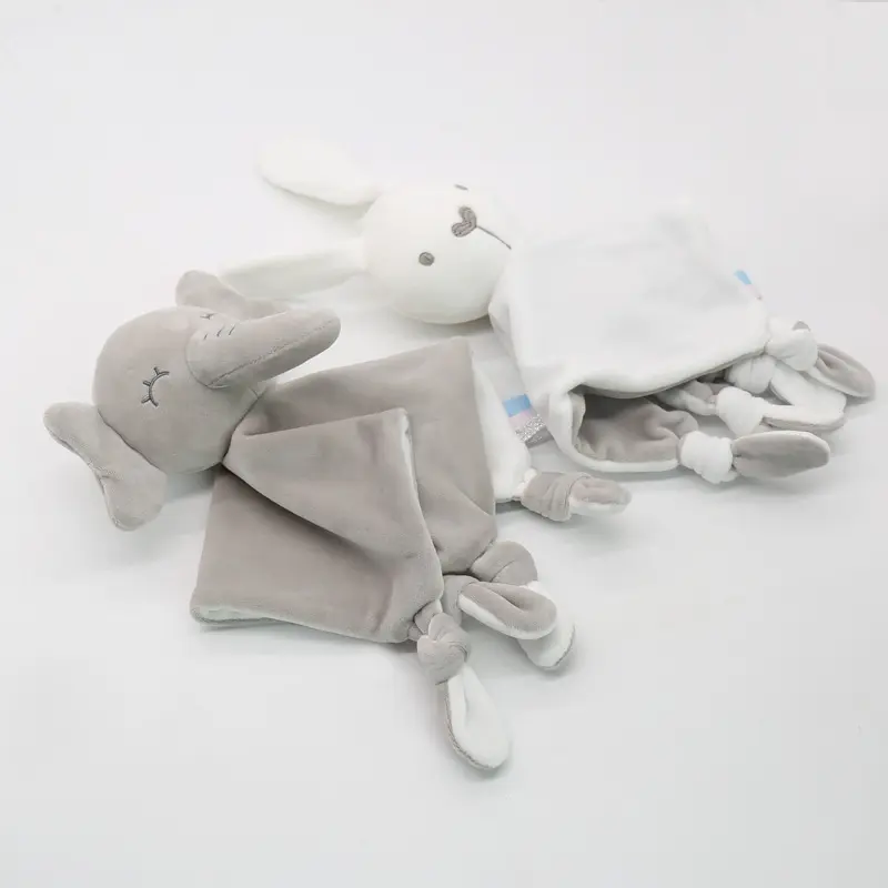 Baby Appease Towel with Bell Soft Square Security Blanket Plush Stuffed Animal Comforter Blankie Bedtime Cuddle Toy Newborn Gift