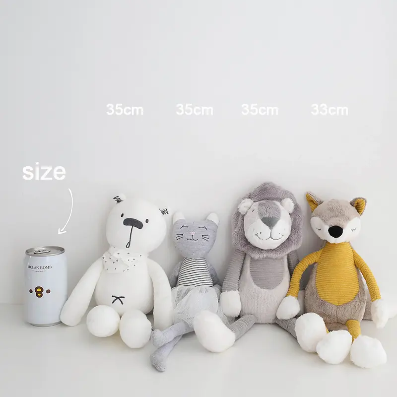 Cute Soft Lion Fox Bear Cat Toy Long Leg Baby Cuddly Doll Stuffed Cartoon Animals Kids Appease Toys Children Gift