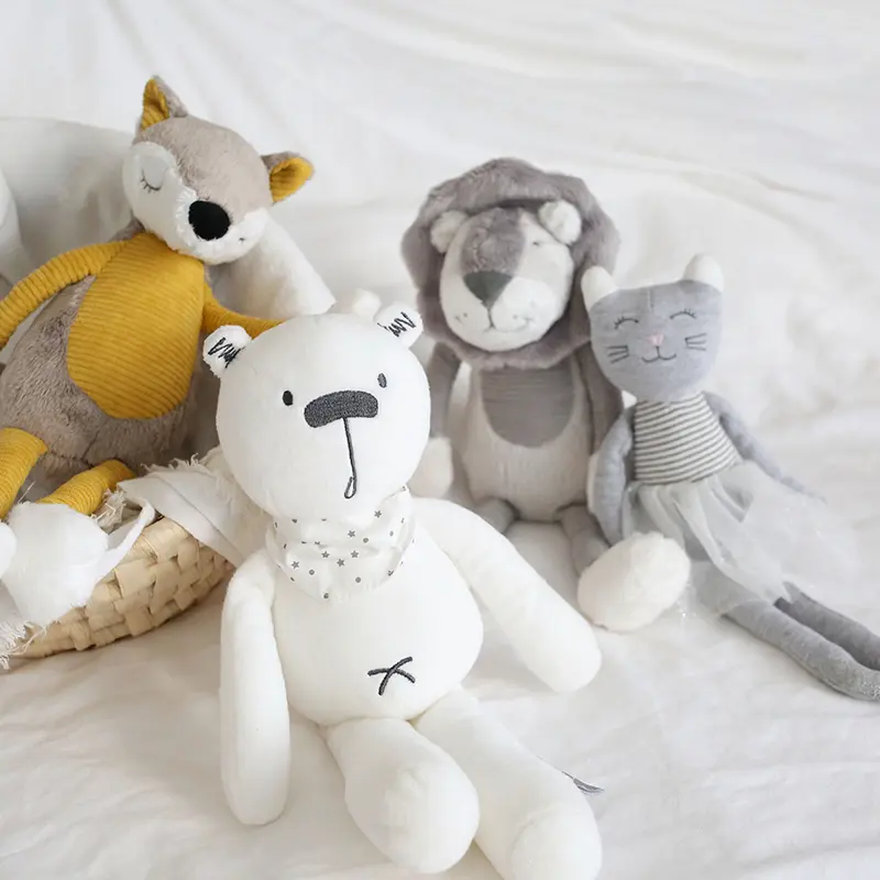 Cute Soft Lion Fox Bear Cat Toy Long Leg Baby Cuddly Doll Stuffed Cartoon Animals Kids Appease Toys Children Gift