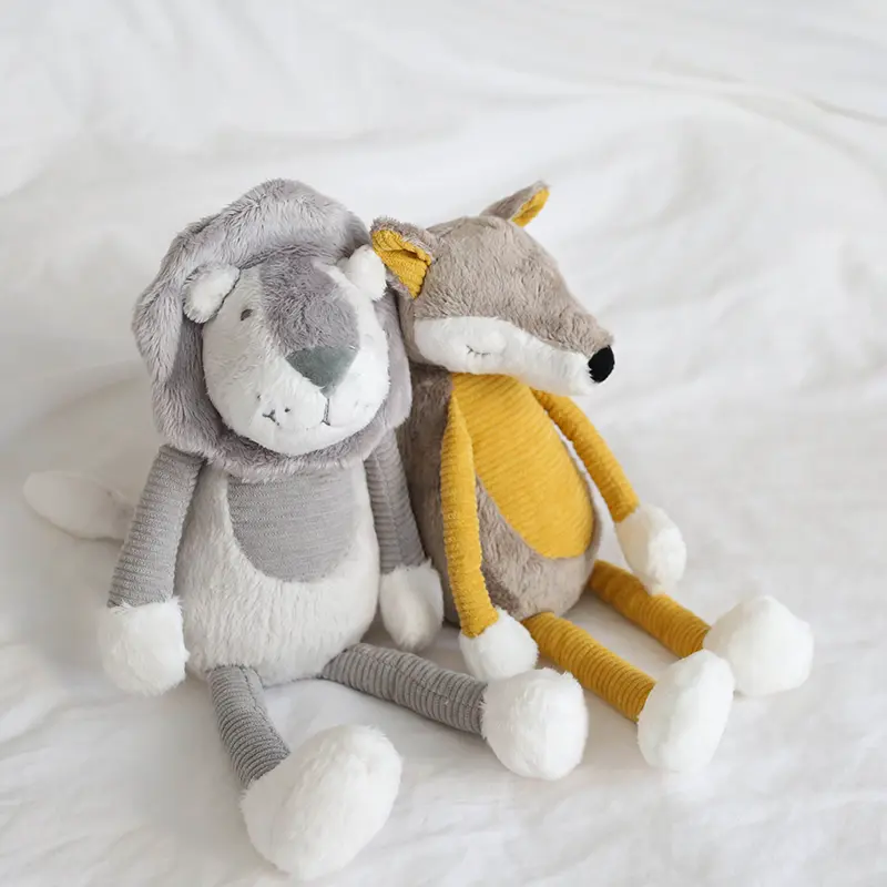 Cute Soft Lion Fox Bear Cat Toy Long Leg Baby Cuddly Doll Stuffed Cartoon Animals Kids Appease Toys Children Gift