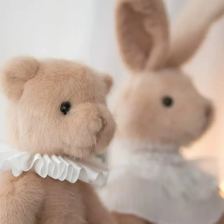 35cm Teddy Bear with Scarf Stuffed Animals Cute Cuddle Bunny Dolls Children Birthday Gift Pillow Home Living Room Decoration