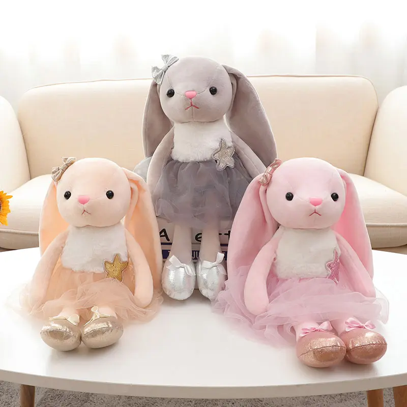 Long Ear Dress Bunny Appease Toy Lovely Ballerina Rabbit Soft Soft Stuffed Toys Wedding Birthday Gift