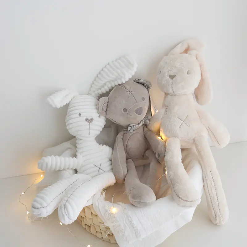 Cute Rabbit Bear Elephant Doll Baby Soft Plush Toys For Children Appease Sleeping Stuffed Animal Baby Toys