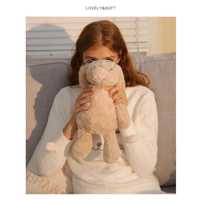 40CM Soft Stuffed Animals Kids Long Ear Bunny Rabbit Sleeping Dolls Cute Cartoon Plush Toys Children Birthday Gifts