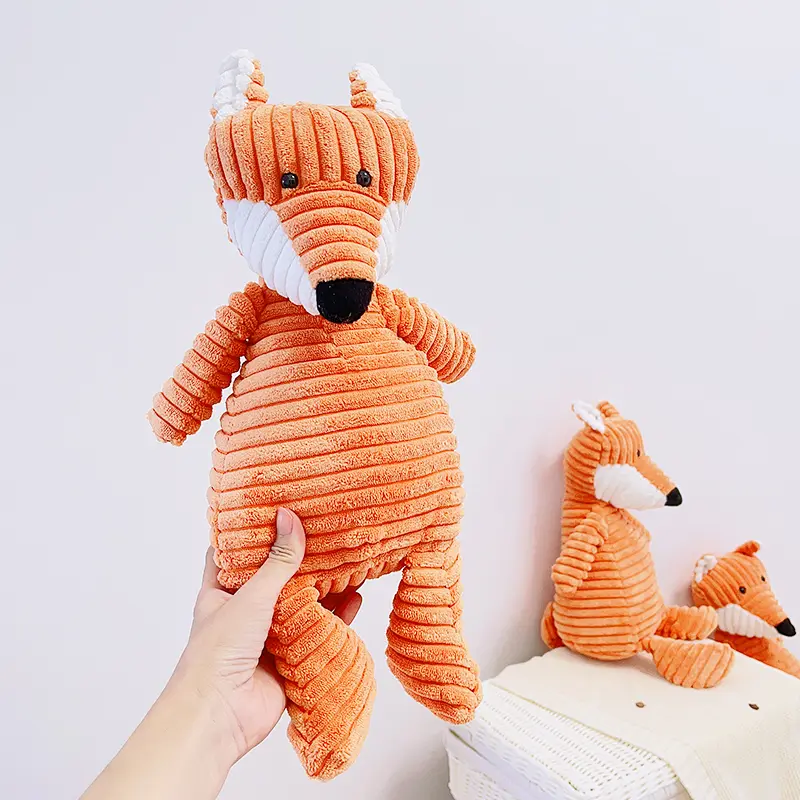 40CM Corduroy Stuffed Animal Fox Children Cuddle Sleeping Toys Kawaii Kids Plushie Dolls