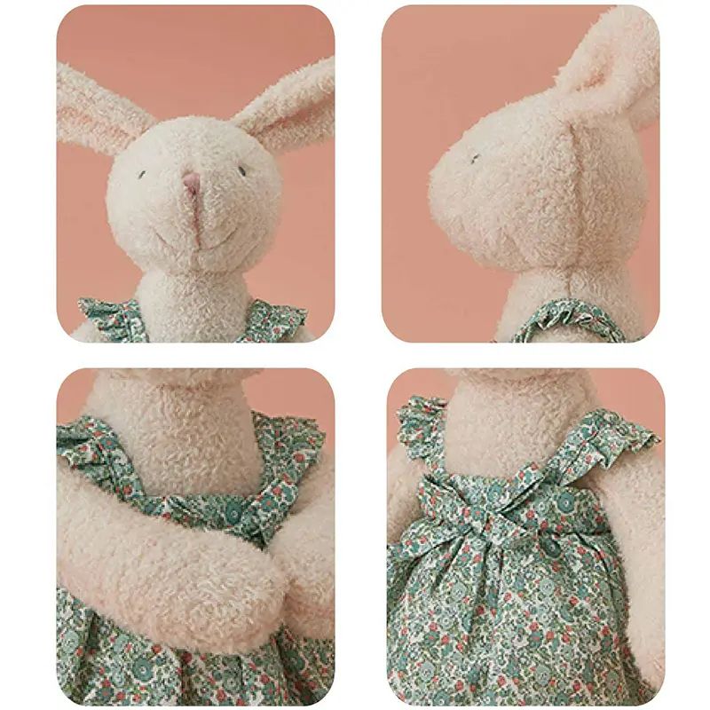 45cm Luxury High Quality Hand-made Plush Bunny Toy For Girl Dress Rabbit Toy Long Ear&Leg Bunny Stuffed Animal Toys