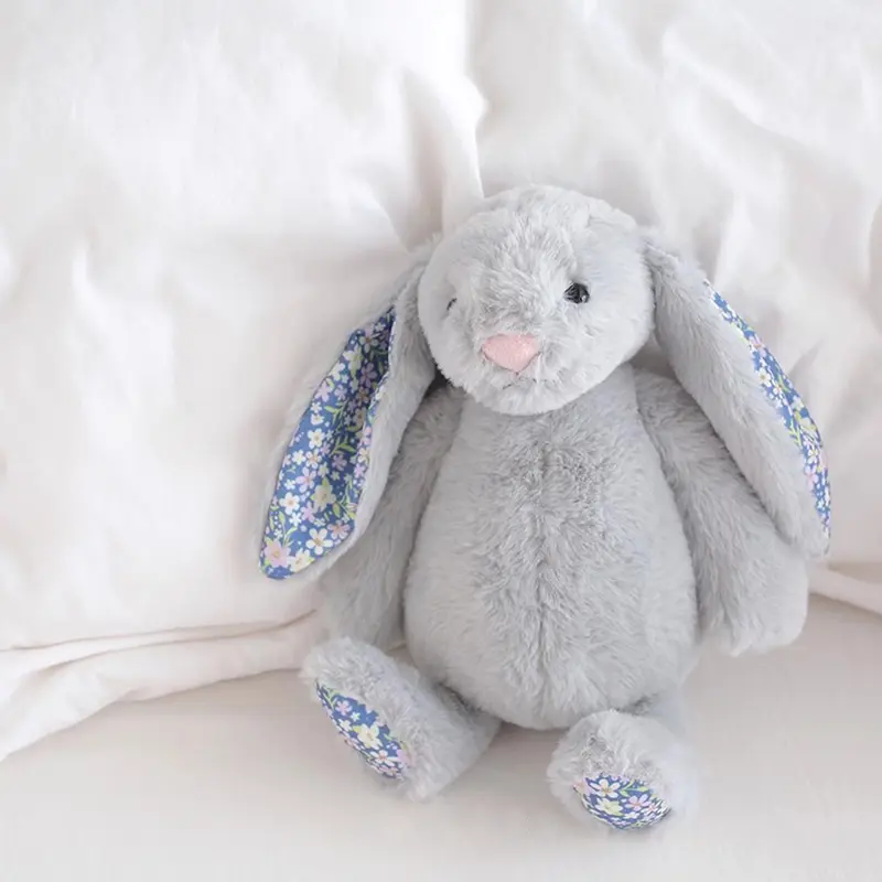 28cm Floral Ears Bunny Plush Toys Soft Cuddle Rabbit Stuffed Animals Doll Kawaii Room Decor Toy Sofa Cushion Kids Birthday Gifts
