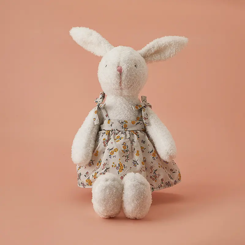 45cm Luxury High Quality Hand-made Plush Bunny Toy For Girl Dress Rabbit Toy Long Ear&Leg Bunny Stuffed Animal Toys