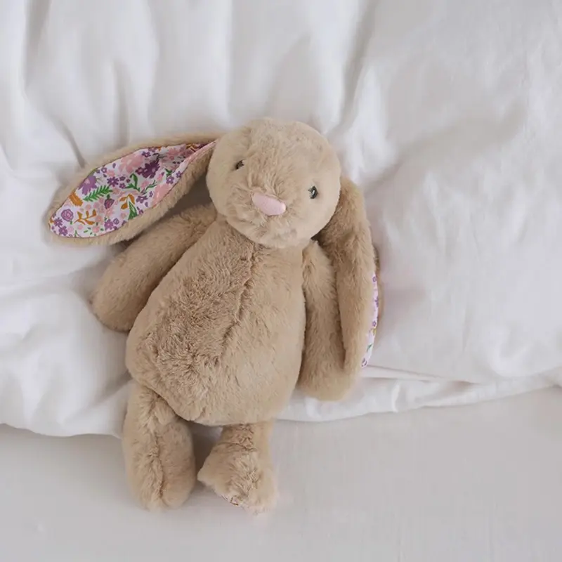 28cm Floral Ears Bunny Plush Toys Soft Cuddle Rabbit Stuffed Animals Doll Kawaii Room Decor Toy Sofa Cushion Kids Birthday Gifts