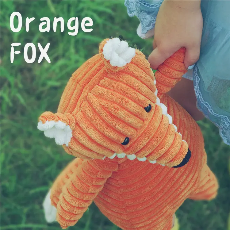 40CM Corduroy Stuffed Animal Fox Children Cuddle Sleeping Toys Kawaii Kids Plushie Dolls