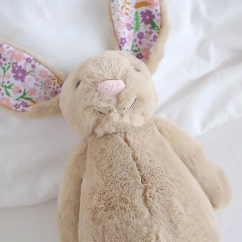 28cm Floral Ears Bunny Plush Toys Soft Cuddle Rabbit Stuffed Animals Doll Kawaii Room Decor Toy Sofa Cushion Kids Birthday Gifts